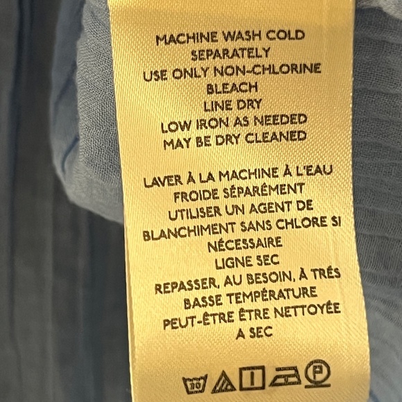 Free People We The Free Button Down Oversized Float Away Shirt Blue Size XS NWOT - Picture 7 of 9